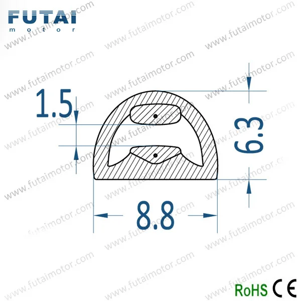 rubber safety edge sensor tape with adhesive strip or work with profile
