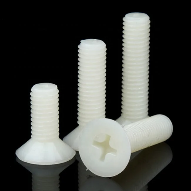 M2 M2.5 White Phillips Flat Countersunk Head Nylon Plastic Screw