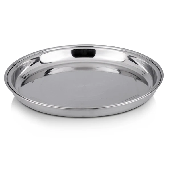 
Round trays plate racks unbreakable Stainless Steel Dinner Plate Sets 