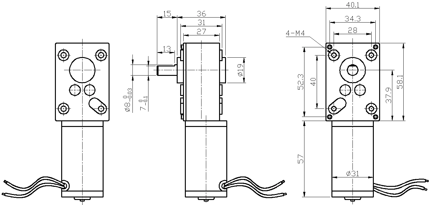 DM-58SW31ZY electric motor speed reducer reduction gearbox with