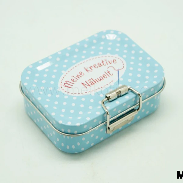 custom tin gift jewelry box with metal clasp