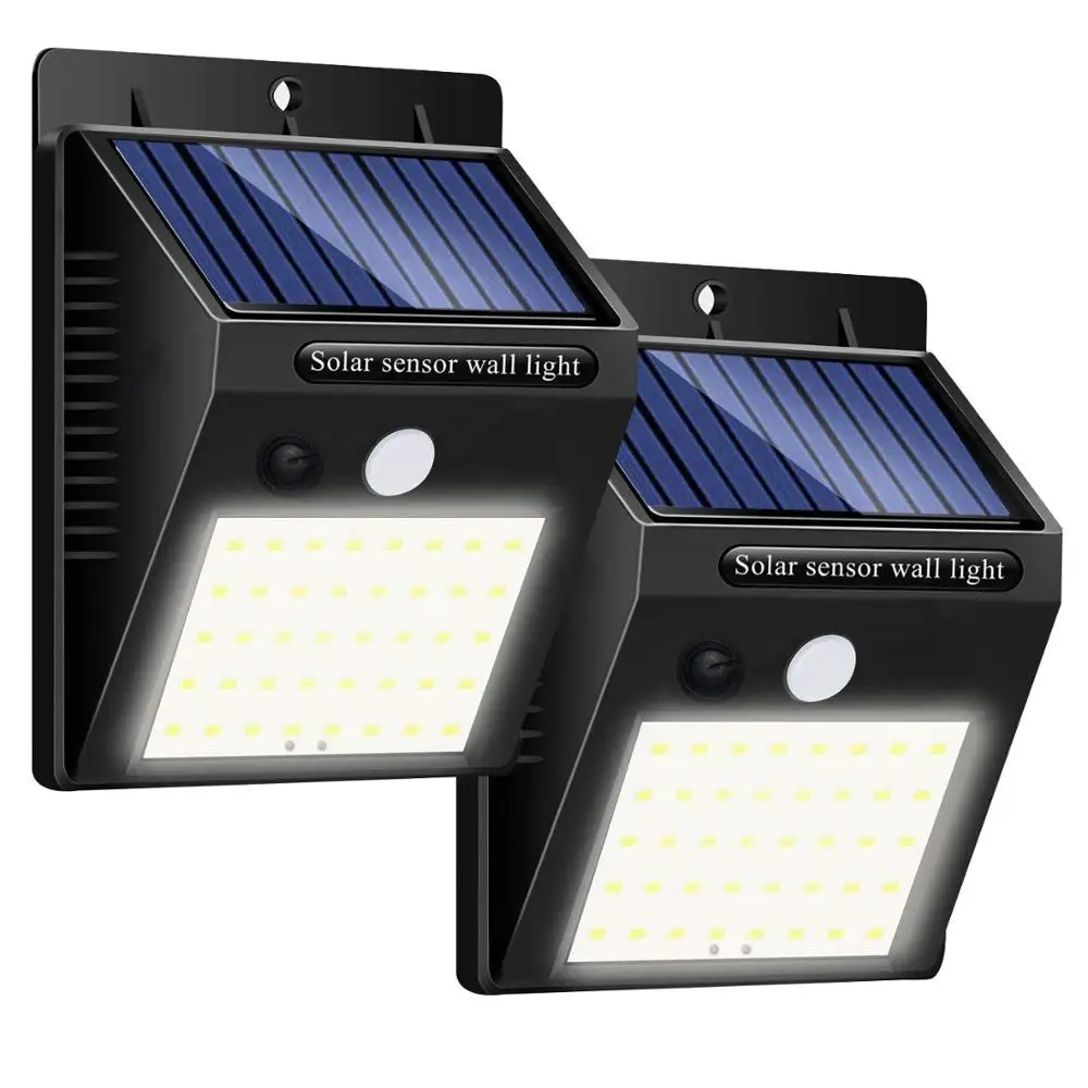 Waterproof Motion Sensor 3 Modes Security Lamps Garden Solar Light 40 LED Wall Mounted Solar Lights for Front Door, Outside Wall
