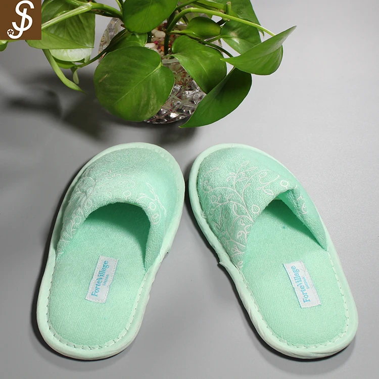 S&J 100% Cotton Hotel Fitness Slipper Disposable White Simple Slippers Guestroom Slipper