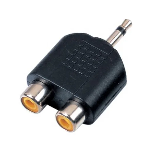 3,5 мм аудио наушники стерео разъем штекер к 2 RCA разъем гнездо разделитель адаптер