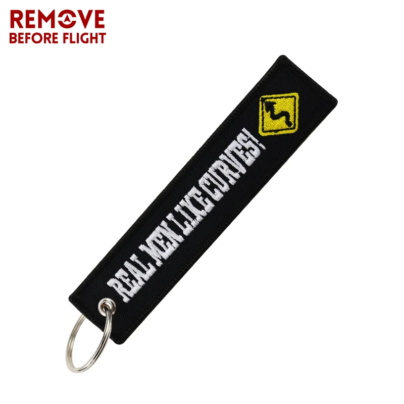 Key Chains Motorcycle Chain Keychain Bijoux for Cars Embroidery Real Men Like Curves Key Fobs Car Key Chain