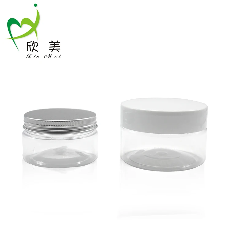 Food container 30ml 50ml 100ml 120ml 200ml 250ml 500ml clear plastic PET candy jar with aluminum