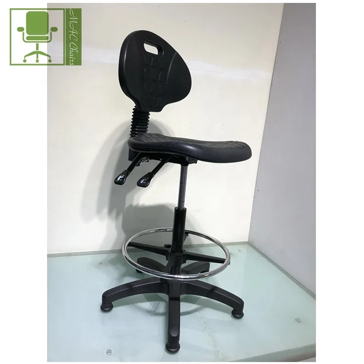 Black PU stool lab furniture swivel laboratory stool ever pretty  chair plastic moulded workstation operator chair