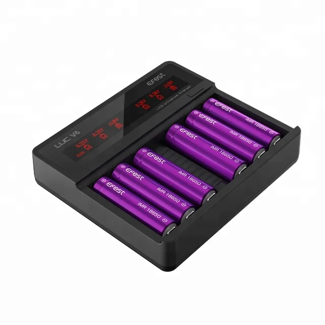 
Efest LCD screen LUC V6 3.7 v 18650 lithium ion polymer battery charger design with car charger 