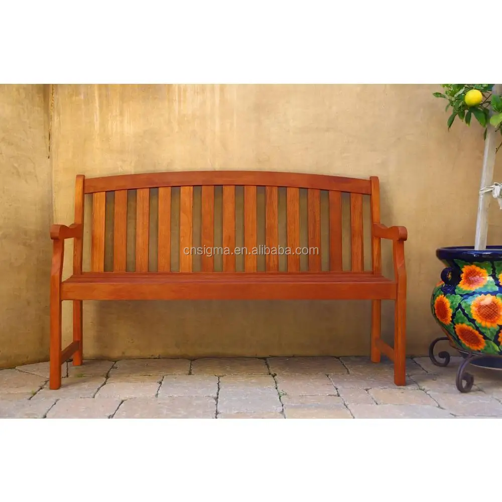 Park long chair outdoor carved double seat teak wood bench