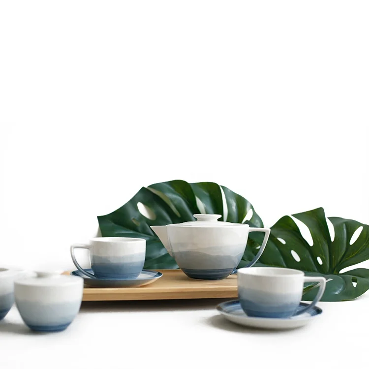 Hot sale dinnerware cheap prices turkish 17 pcs porcelain tea set with teapot