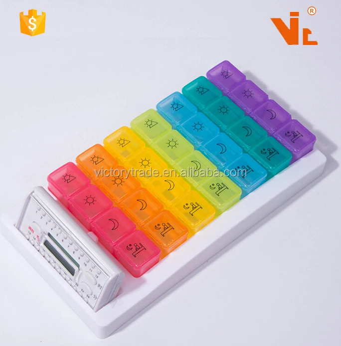 V-PD02 оптовая продажа 7 дней 28 отсеков автоматический распределитель таблетки электронный органайзер с сигнализацией хорошее качество