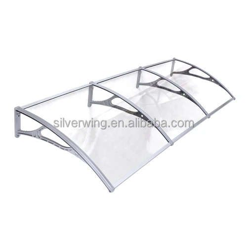 Silver Wing Outdoor Canopy Plastic balcony awnings frame support Grey 290cm x 90cm