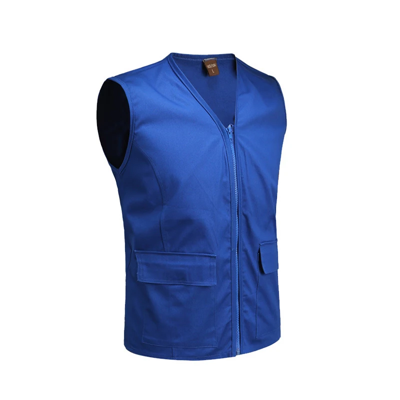 Жилет из хлопчатобумажной джинсовой ткани унисекс, жилет для рекламных кампаний, профессиональных работников, куртка для туристической команды