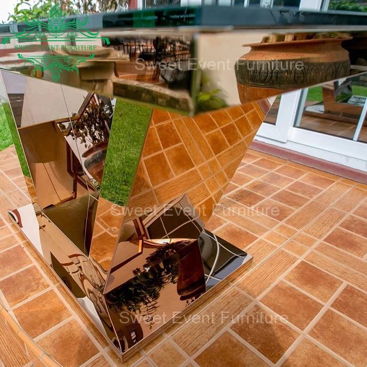 New dining room furniture stainless steel metal frame dining table