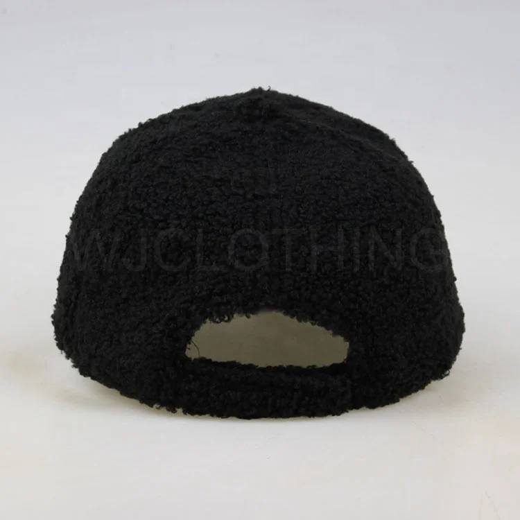 Custom teddy fabric towel embroidery short brim baseball cap for girl