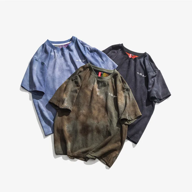 Wholesale Tie Dye T Shirts Mens Hip Hop Acid Wash Oversize T-shirt