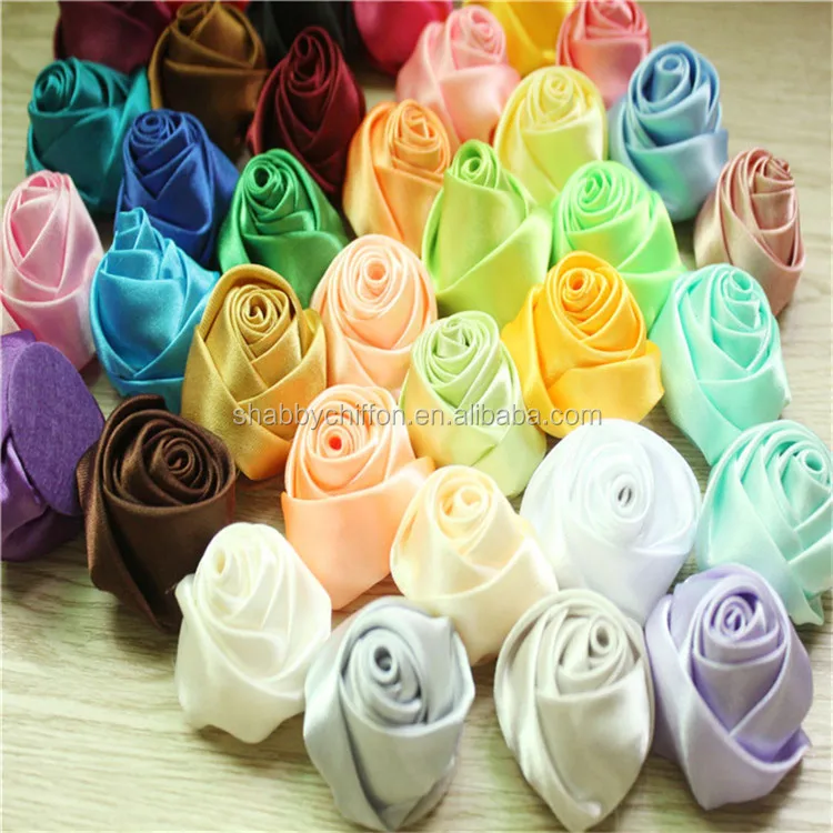 Handmade Mini Rose Satin Ribbon Flowers / baby headband /hair accessory