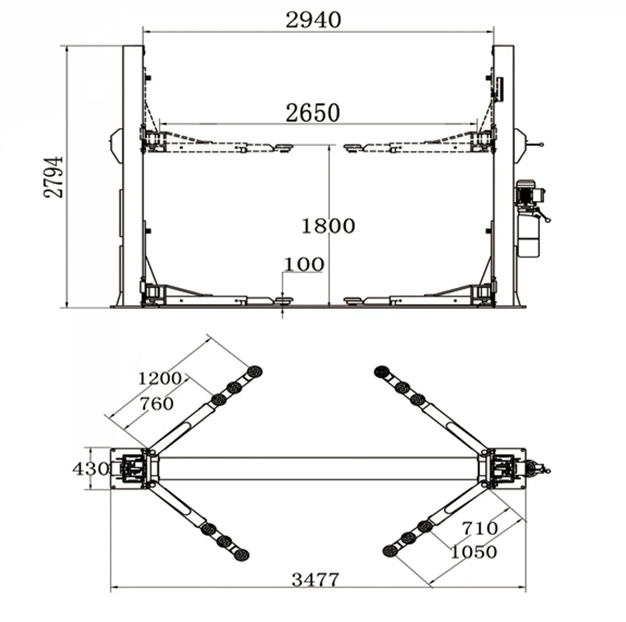 2019--New Type 4000kg hydraulic 2 post car lift for sale