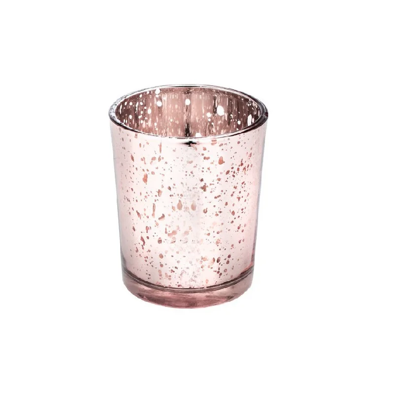 Wholesale Linlang Rose Gold Mercury Glass Candle Holder For Votives Wedding Decoration