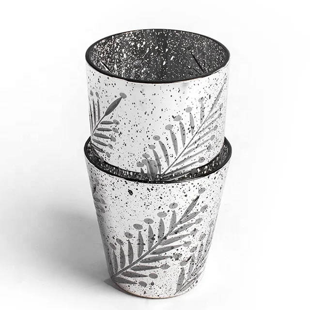 silver plating glass candle holder handmade table centerpiece bud flower vase centerpieces mercury candle jar