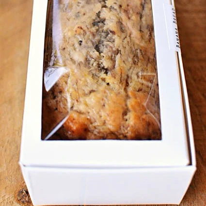 Banana bread mini loaf favors packaging