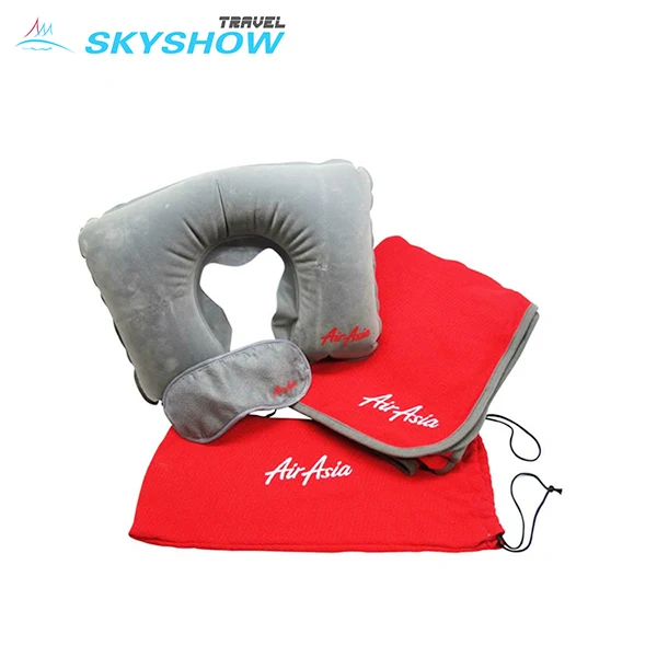 
Custom Logo Comfort Wholesale Luxury Plane Car Travel Kit Airplane Sleep Kit For Gift 