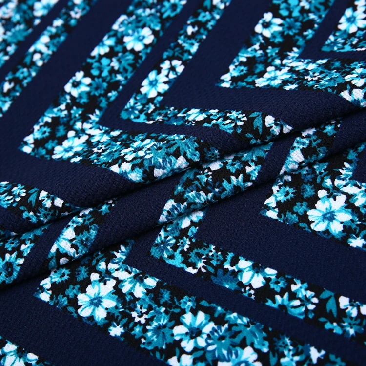 
New style single jersey bubble rice recycled knitting german print bulk polyester fabric 