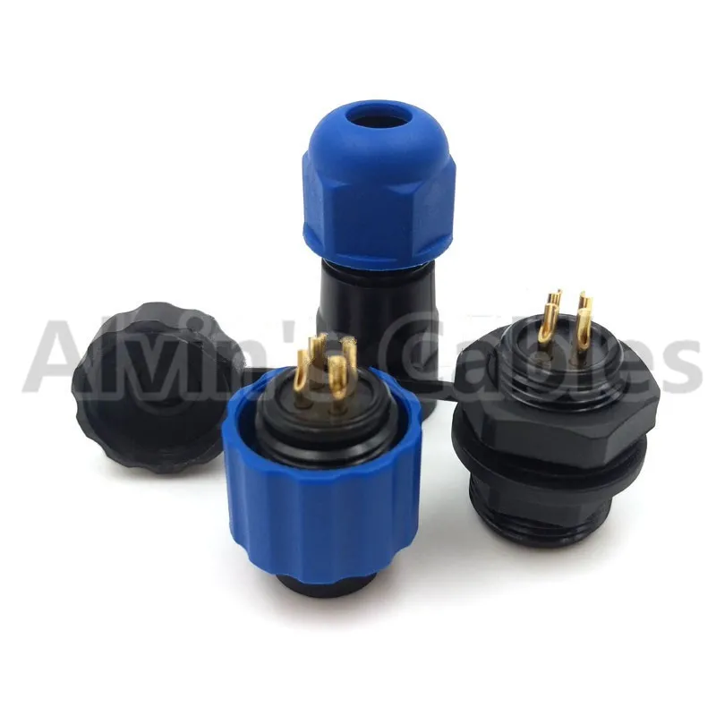 
SD13 waterproof 1 2 3 4 5 6 7 pin plug female Wire Power LED connector 