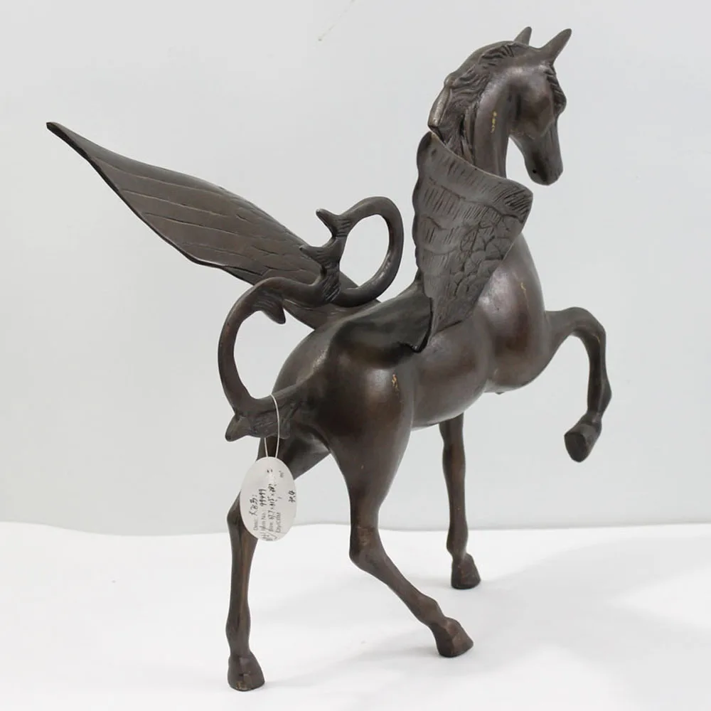 Metal Horse With Wing Statue Metal Figurine Antique Bronze Sculpture