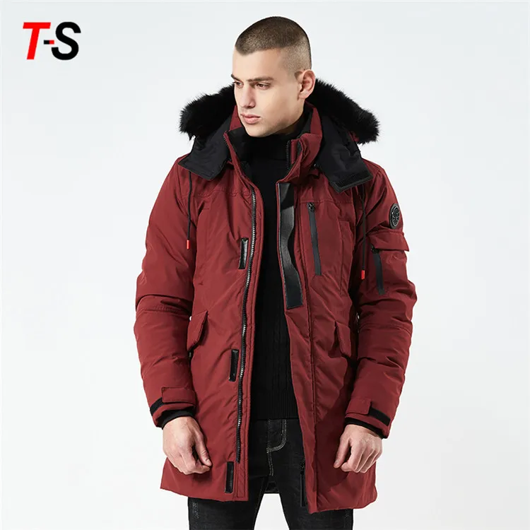 2019 Hot Winter men  long style  hooded coat cotton  thicken windproof wadded jacket
