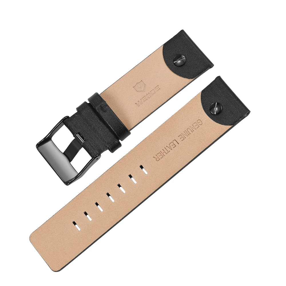 
Brand WEIDE New Arrival Men Original Leather Watch Strap Stainless Steel Buckle 24mm Casual Leather Watchband 