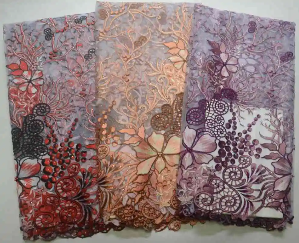 AG6179  High quality African Fabric Lace With Stones