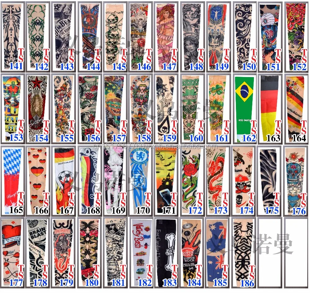 
Tattoo Printed Sleeves Cycling Arm Sleeves Sun UV Protective Arm Warmers for Outdoor 