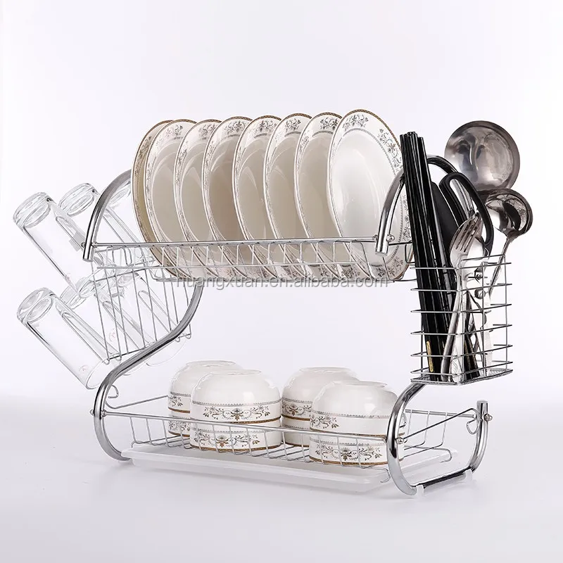
Factory Wholesale Dishes and Plate Display Rack Kitchen Storage Rack 