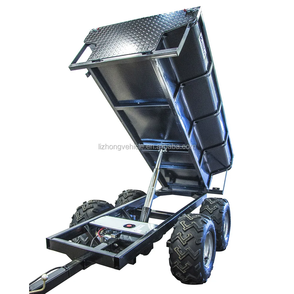 
1.5T load capacity Hydraulic tipping farm trailer,atv dump trailer,utility trailer 
