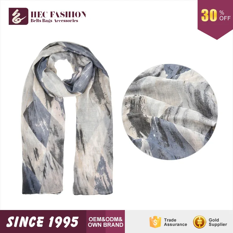 HEC Free Sample Available Spring Weared Fashion Plain Dyed Voile Scarf
