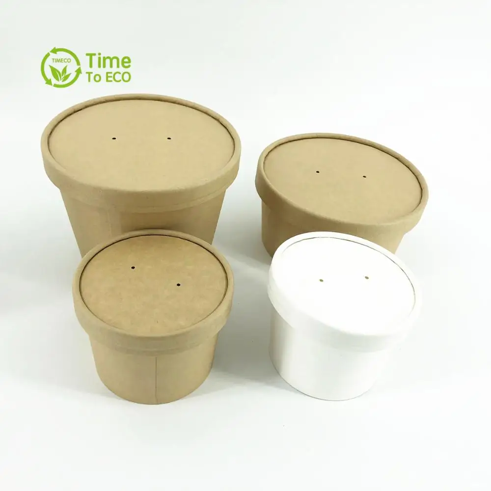 Компостируемая одноразовая Салатница из крафт-бумаги 32 унции пла