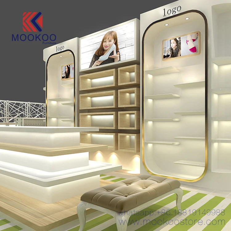Customized Shoes Shop Display Furniture Design White Shoe Shelving
