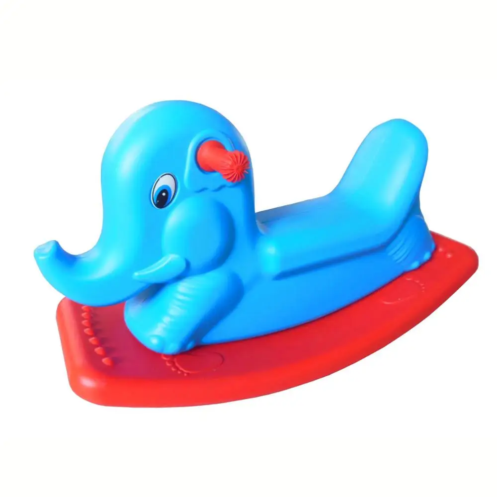 Double-color children plastic elephant rocking horse