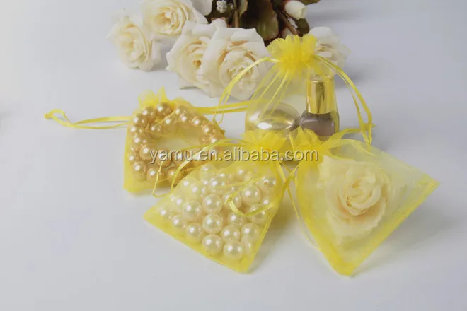 Hot Sale Small Colorful Wedding Custom drawstring organza gift bag
