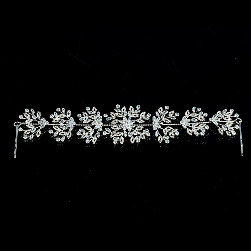 Echsio High Quality Women Accessories Tiara Crown Fine Zircon Charm Women Crown For Noble Lady Sliver Plating Jewelry BC4687
