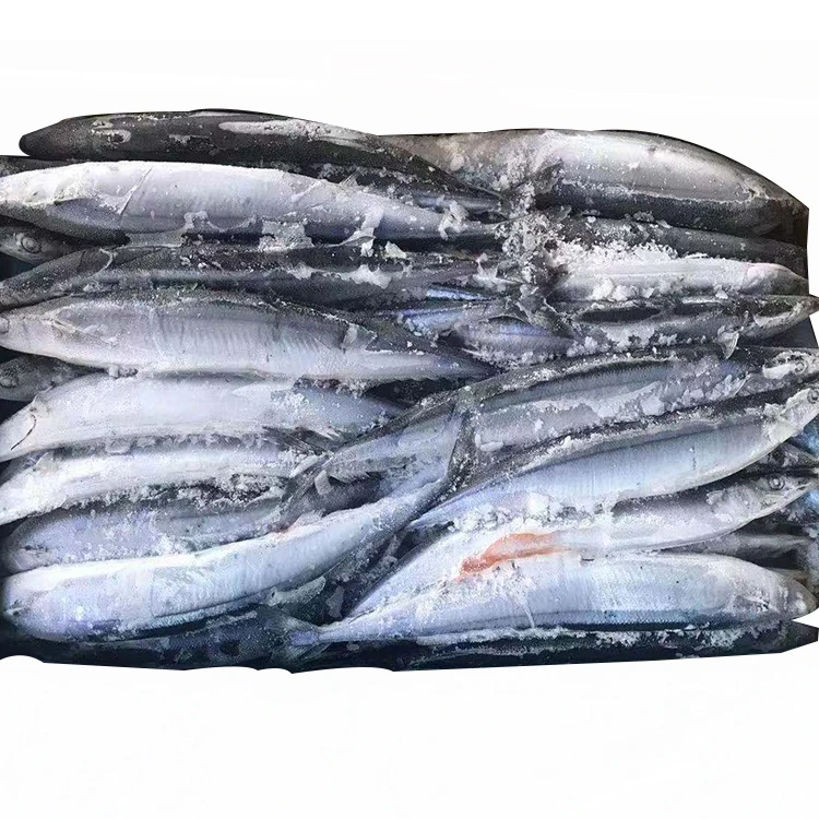 
2021 new good quality fresh seafood frozen fish whole round pacific saury price for sale frozen pacific saury w/r 