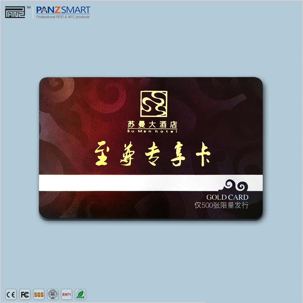Promotion! CR80 PVC CARD printing rewritable 3tracks magnetic stripe plastic gift card blank card with serial number printing