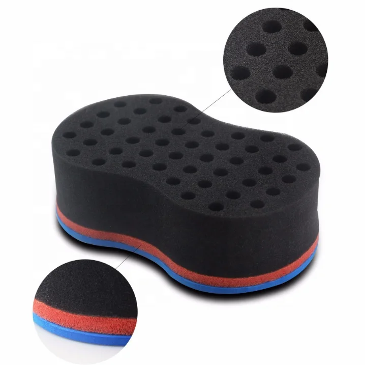 new style black man Magic Double Sides Twists Curling multi hole curly Hair Sponge For Barbershop And Beauty Salon