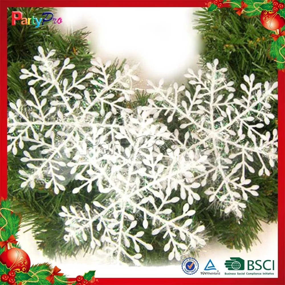 
High Quality White Plastic Office Christmas Party Decoration Knit Snowflake Pattern 