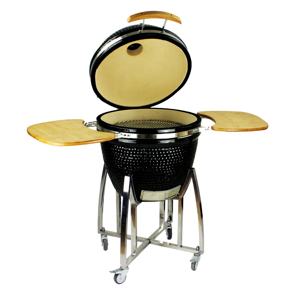 Auplex ceramic smoker grill, Outdoor Cooking Charcoal Smoking Camping Wood Stove, kamado grill