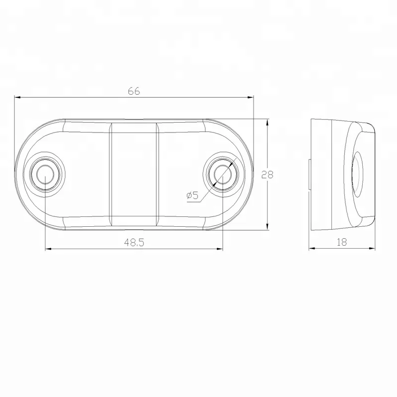 
2.5 Inch Oval 2 Piranha LED Truck Trailer Clearance Lamp Side Marker Lights 