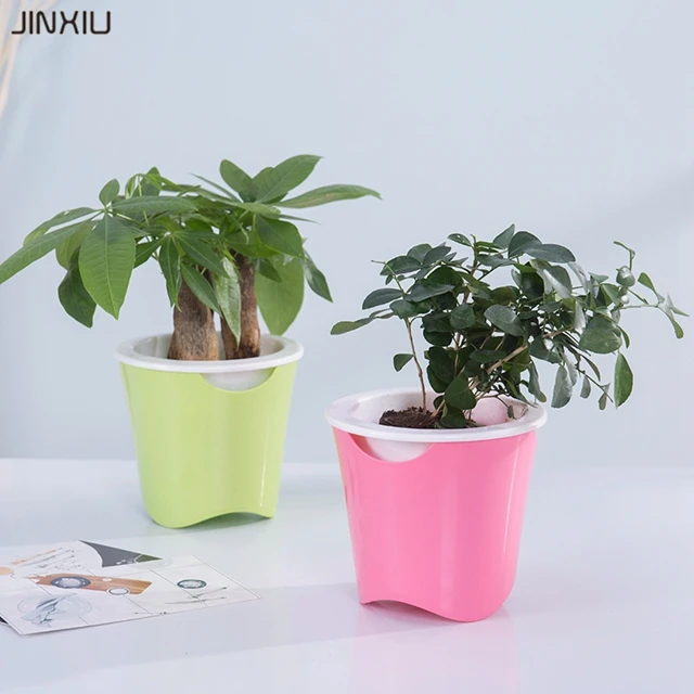Colorful Cheap Unique Small Plastic Lazy Flower Pot For Office for Wholesale