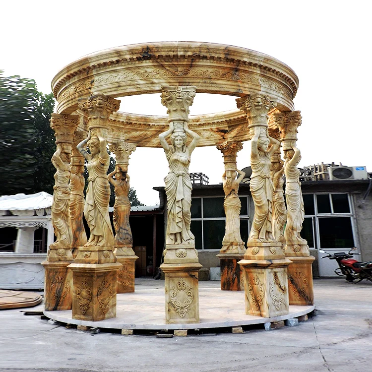 Античный разноцветный мраморный столбик, купол для крыши, сада