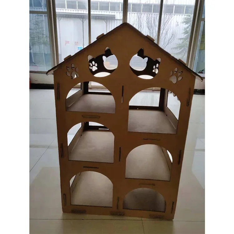 
Three-dimensional diy wood pet house bed combination cat climbing frame 